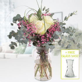 Flower Bouquet Liebesgruß + Free Glass Vase