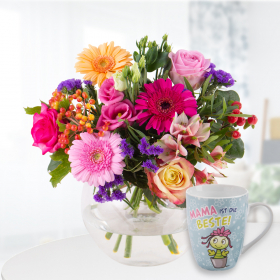 Flower Bouquet Kunterbunt + Nici Cup "Mama ist die Beste!"