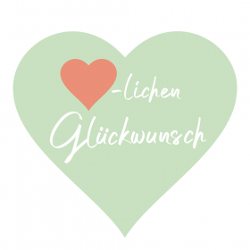 "Herzlichen Glückwunsch" Greeting Card in Heart Shape