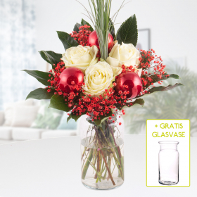 Bouquet Christmas greeting + free glass vase 