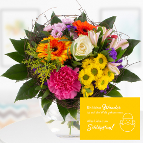 Flower Bouquet Farbenfroh + "Alles Liebe zum Schlüpftag" Greeting Card