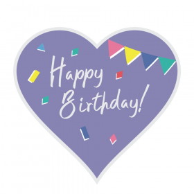 "Happy Birthday" Greeting Card in Heart Shape