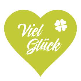 "Viel Glück" Greeting Card in Heart Shape