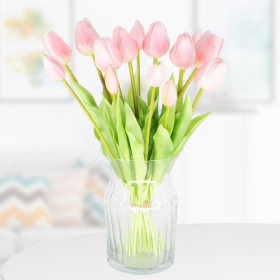 14 Pink Artificial Tulips