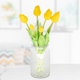 7 Yellow Artificial Tulips