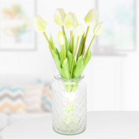 7 White Artificial Tulips