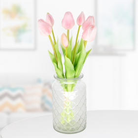 7 Pink Artificial Tulips
