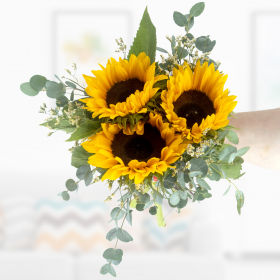Bouquet of Sunflowers with Eucalyptus