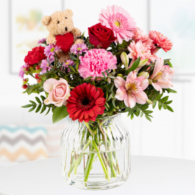 Flower Bouquet for Mother's Day with cute Bear 