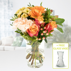 Flower Bouquet Bella + Free Glass Vase