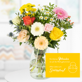 Flower Bouquet Olivia + "Alles Liebe zum Schlüpftag" Greeting Card