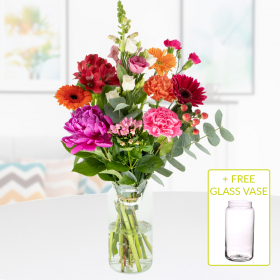 Flower Bouquet Modernes Blütenfeuerwerk + Free Glass Vase