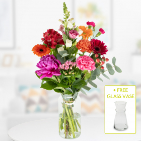 Flower Bouquet Modernes Blütenfeuerwerk + Free Glass Vase