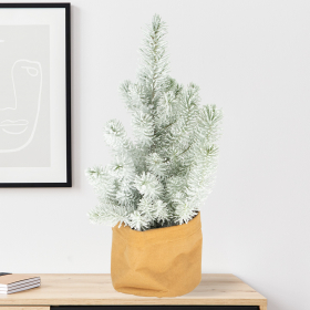 Mini Spruce With Snow + Free Jute Bag | +/- 60 cm | ø 17 cm | Picea