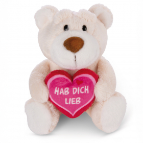 Nici Kuscheltier Bär "Hab dich lieb" creme (15cm) Frontansicht