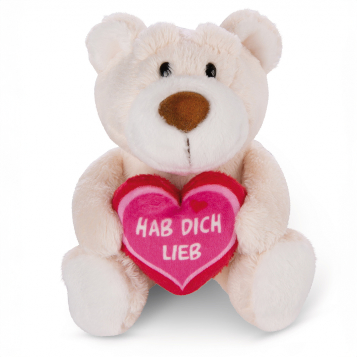 Nici Cuddly Toy Bear Hab dich lieb cream 15cm