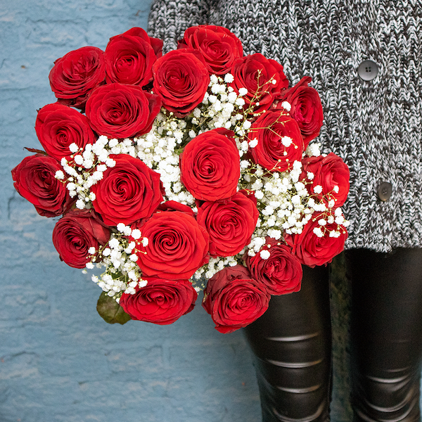 Send red flowers for Valentine's Day