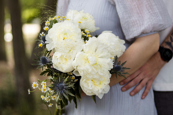 Order a bouquet of flowers with peonies